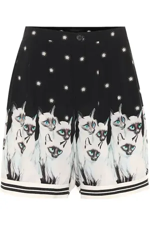 UNDERCOVER Printed rayon shorts
