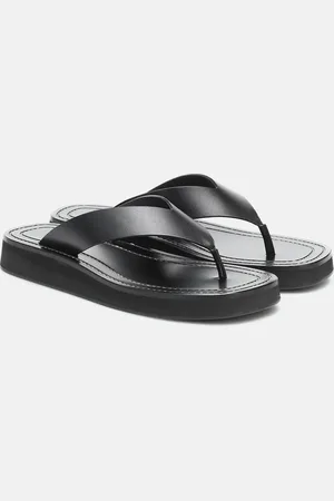 The Row Ginza leather platform slides