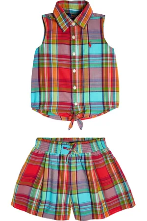 Ralph Lauren Cotton madras top and shorts set