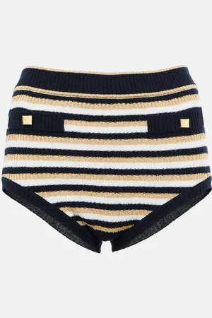 VALENTINO Roman Stud striped wool shorts