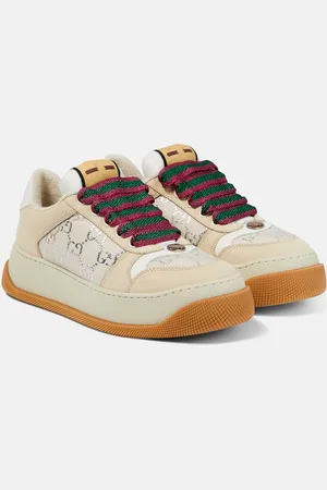 Gucci Screener GG leather-trimmed canvas sneakers