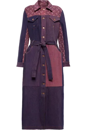 Marine Serre Colorblocked denim coat