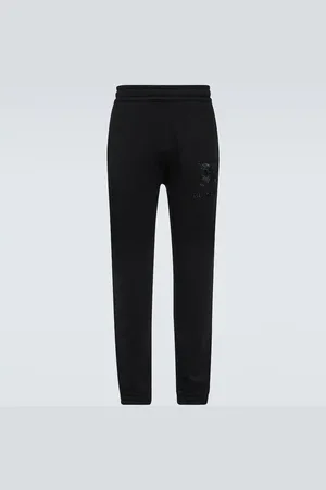 Burberry Embroidered cotton sweatpants