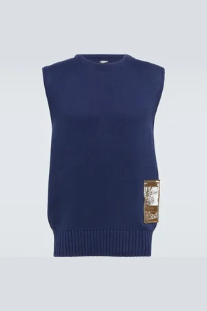 GR10K Embroidered cotton sweater vest