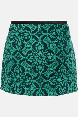 Marine Serre Jacquard high-rise cotton miniskirt