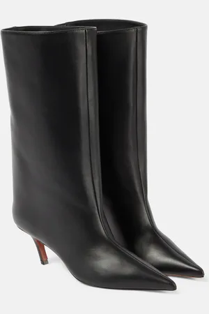 Amina Muaddi Fiona 60 leather boots