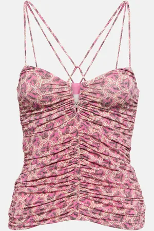 Isabel Marant Leila printed ruched jersey top