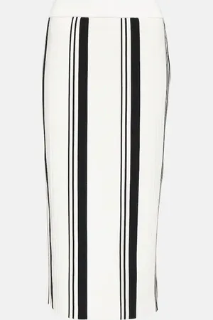 Joseph Pleated striped pencil skirt