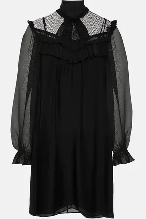 Dorothee Schumacher Lace-trimmed ruffled silk minidress