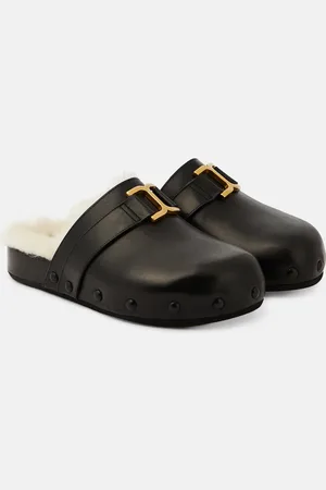 Chloé ChloÃ© Marcie leather and shearling slippers