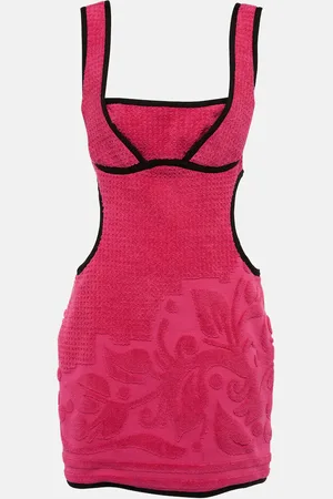 Marine Serre Jacquard cutout cotton minidress