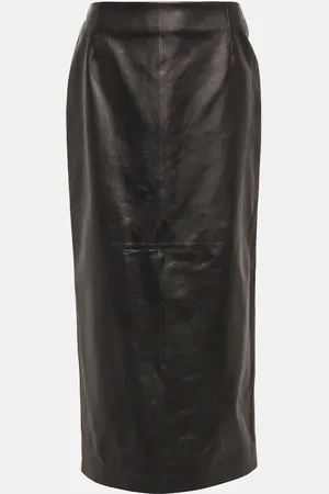 GABRIELA HEARST Manuela high-rise leather midi skirt
