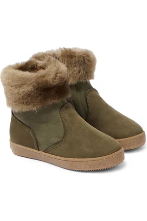 PèPè PÃ¨PÃ¨ Shearling-trimmed suede ankle boots