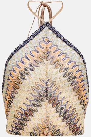 Missoni Zig-zag knit halterneck crop top