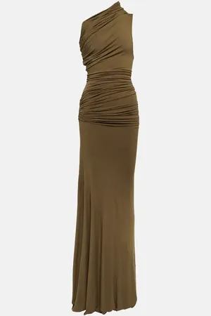 Entire Studios Draped one-shoulder jersey gown