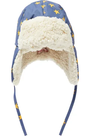 Tiny Cottons Printed faux shearling-trimmed hat
