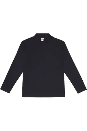 Dolce & Gabbana Logo cotton-blend jersey turtleneck top