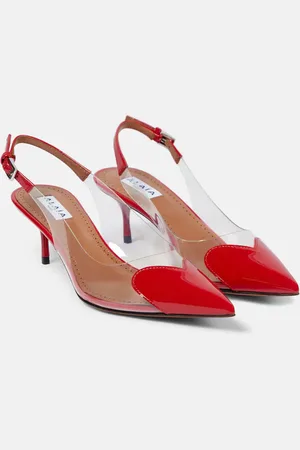 Alaïa AlaÃ¯a Le CÅur leather and PU slingback pumps
