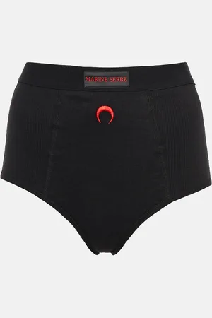 Marine Serre Ribbed-knit cotton briefs