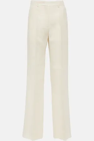 VALENTINO High-rise wool and silk wide-leg pants