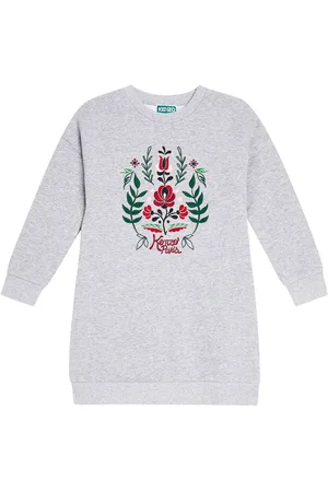 Kenzo Embroidered cotton jersey sweatshirt dress