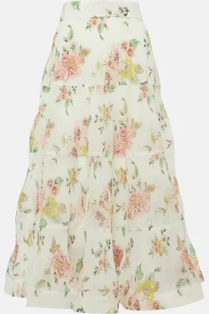ZIMMERMANN Tiered floral midi skirt