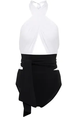 Karla Colletto Cutout halterneck swimsuit
