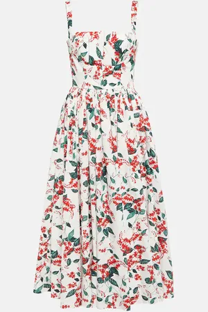 EMILIA WICKSTEAD Terry pleated cotton midi dress