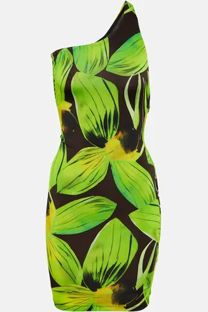 Louisa Ballou Plunge one-shoulder minidress