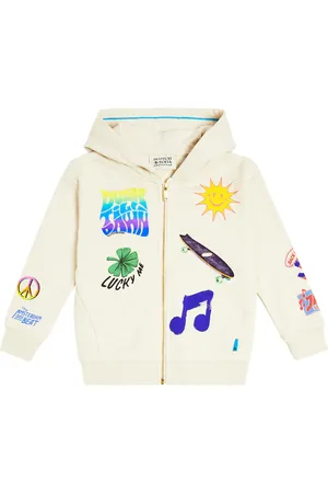 Scotch&Soda Printed cotton jersey cardigan