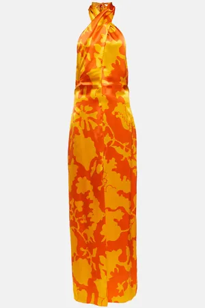 SIR Printed silk maxi dress