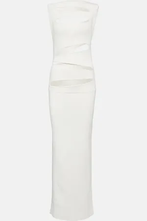 CHRISTOPHER ESBER Cutout ribbed-knit paneled maxi dress