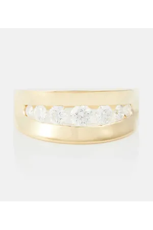 Melissa Kaye Anya 18kt yellow ring with diamonds