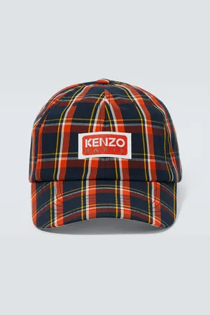 Kenzo Logo checked cotton baseball cap