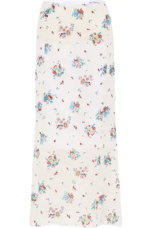 Paco rabanne Floral crÃªpe midi skirt