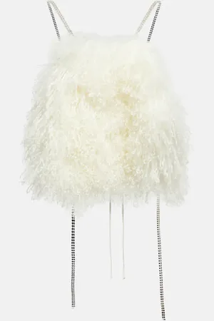 MAGDA BUTRYM Crystal-embellished shearling top