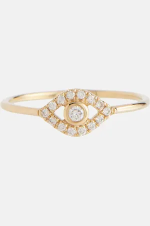 Sydney Evan Evil Eye 14kt ring with diamonds