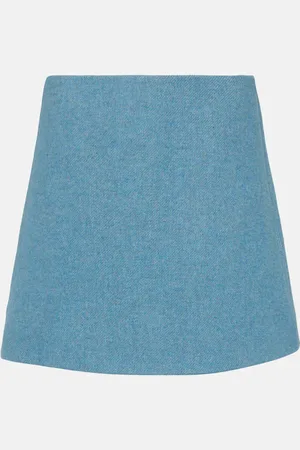 Ganni Wool-blend twill miniskirt