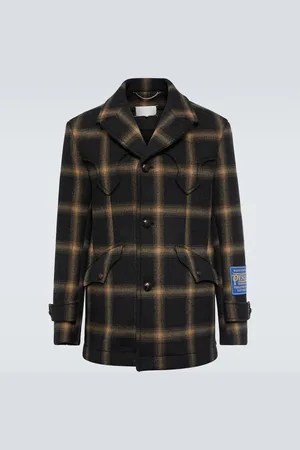 Maison Margiela X Pendleton checked wool coat