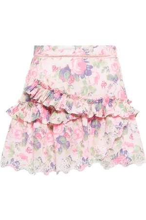 LOVESHACKFANCY Pernille floral cotton miniskirt