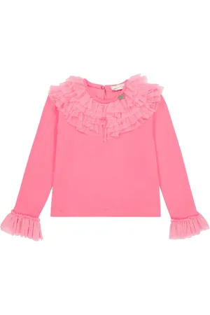 MONNALISA Ruffled cotton-blend blouse