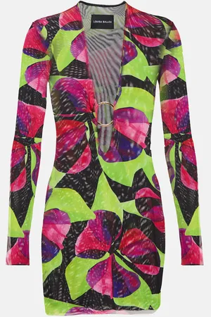 Louisa Ballou Helios printed mesh minidress
