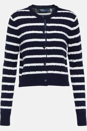 Ralph Lauren Striped cable-knit wool cardigan