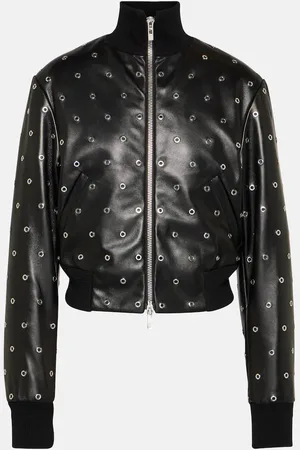Alaïa AlaÃ¯a Studded leather bomber jacket