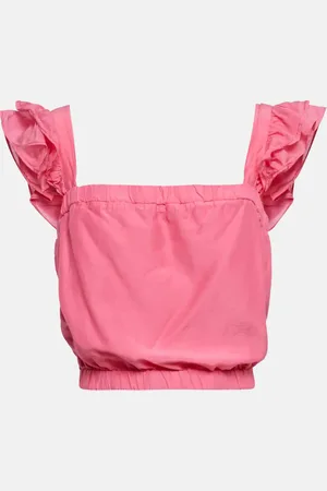 Velvet Gracen cotton and silk crop top