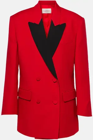 VALENTINO Double-breasted crÃªpe blazer