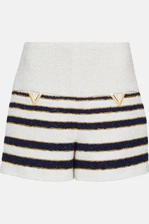 VALENTINO VGOLD striped tweed shorts