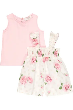MONNALISA Baby floral top and playsuit set
