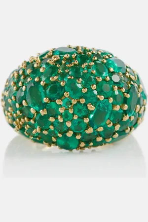 Octavia Elizabeth Earth Dome 18kt gold ring with emeralds