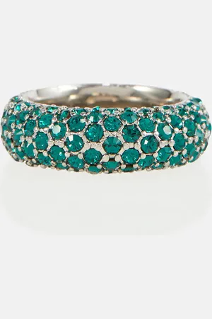 Amina Muaddi Cameron crystal-embellished ring